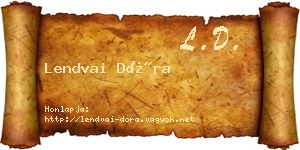 Lendvai Dóra névjegykártya